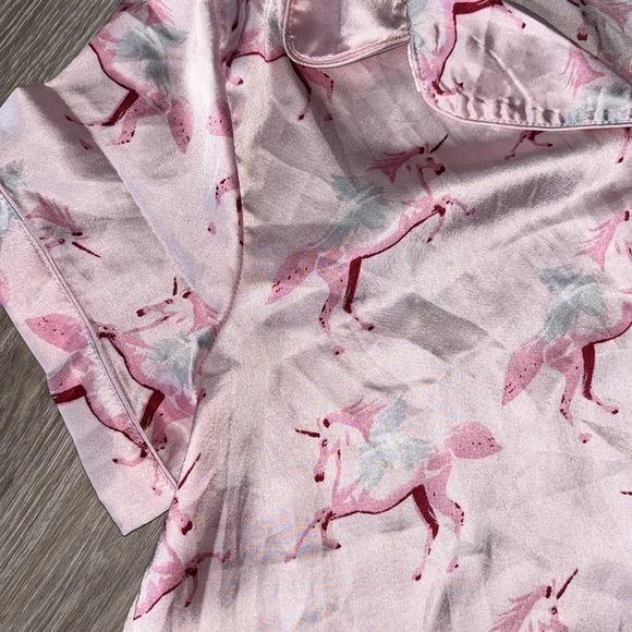 Pink Unicorn Print Women's Pajama Set - Picture 4 of 6